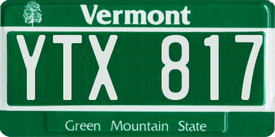VT license plate YTX817