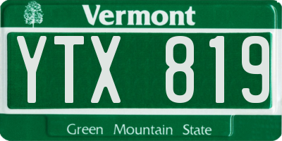 VT license plate YTX819