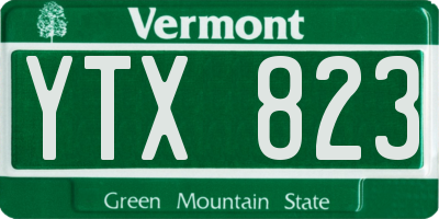 VT license plate YTX823