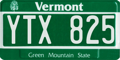 VT license plate YTX825