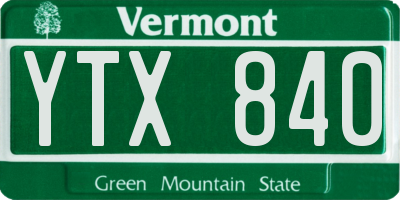 VT license plate YTX840