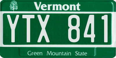 VT license plate YTX841