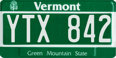 VT license plate YTX842