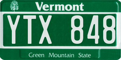 VT license plate YTX848