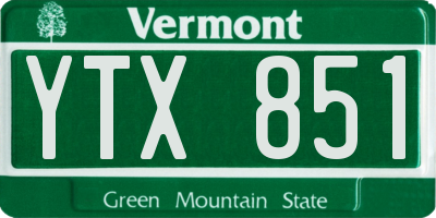 VT license plate YTX851
