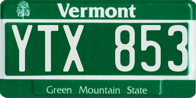 VT license plate YTX853