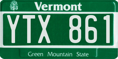 VT license plate YTX861