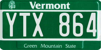 VT license plate YTX864