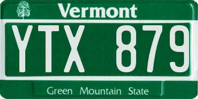 VT license plate YTX879