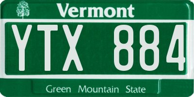 VT license plate YTX884
