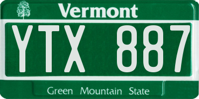 VT license plate YTX887