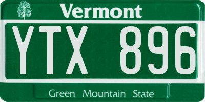 VT license plate YTX896