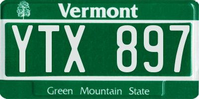 VT license plate YTX897