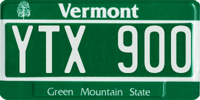 VT license plate YTX900
