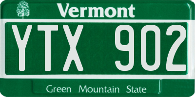 VT license plate YTX902