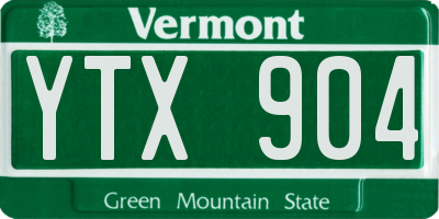 VT license plate YTX904