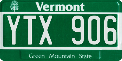 VT license plate YTX906
