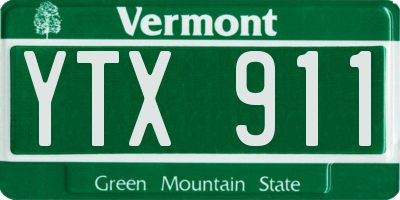 VT license plate YTX911