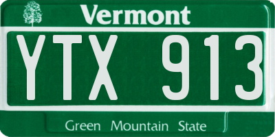 VT license plate YTX913