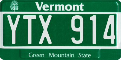 VT license plate YTX914