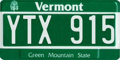 VT license plate YTX915
