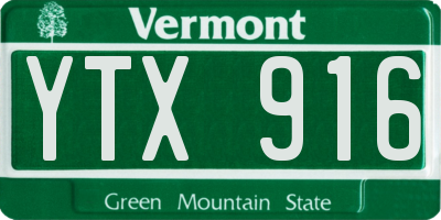 VT license plate YTX916