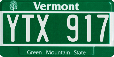 VT license plate YTX917
