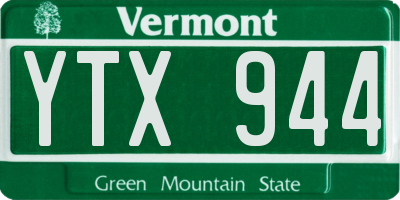 VT license plate YTX944