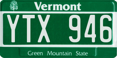 VT license plate YTX946