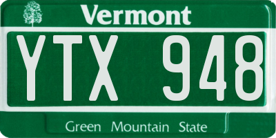 VT license plate YTX948