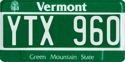 VT license plate YTX960