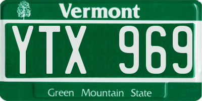 VT license plate YTX969