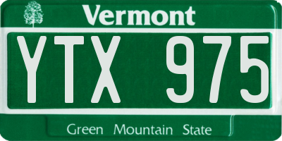 VT license plate YTX975