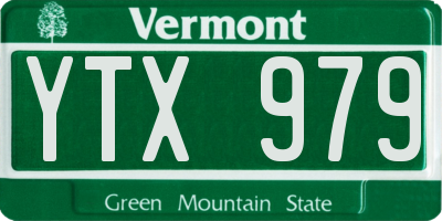 VT license plate YTX979