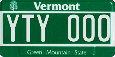 VT license plate YTY000