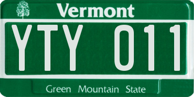 VT license plate YTY011