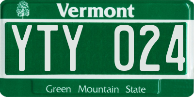 VT license plate YTY024