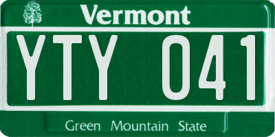 VT license plate YTY041