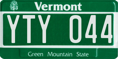 VT license plate YTY044