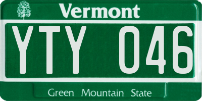 VT license plate YTY046
