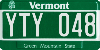 VT license plate YTY048