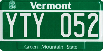 VT license plate YTY052