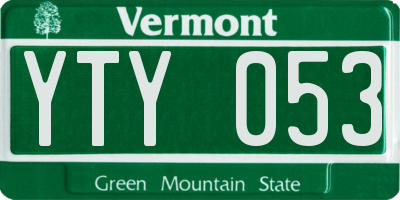 VT license plate YTY053