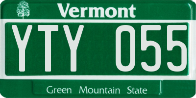 VT license plate YTY055
