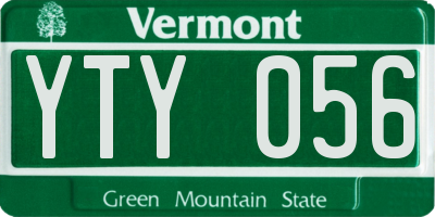 VT license plate YTY056