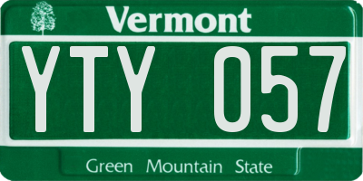VT license plate YTY057