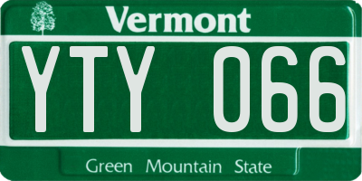 VT license plate YTY066