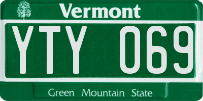 VT license plate YTY069