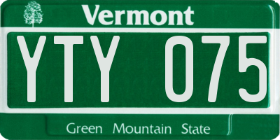 VT license plate YTY075