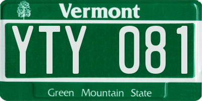 VT license plate YTY081